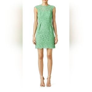 Shoshana green lace dress.